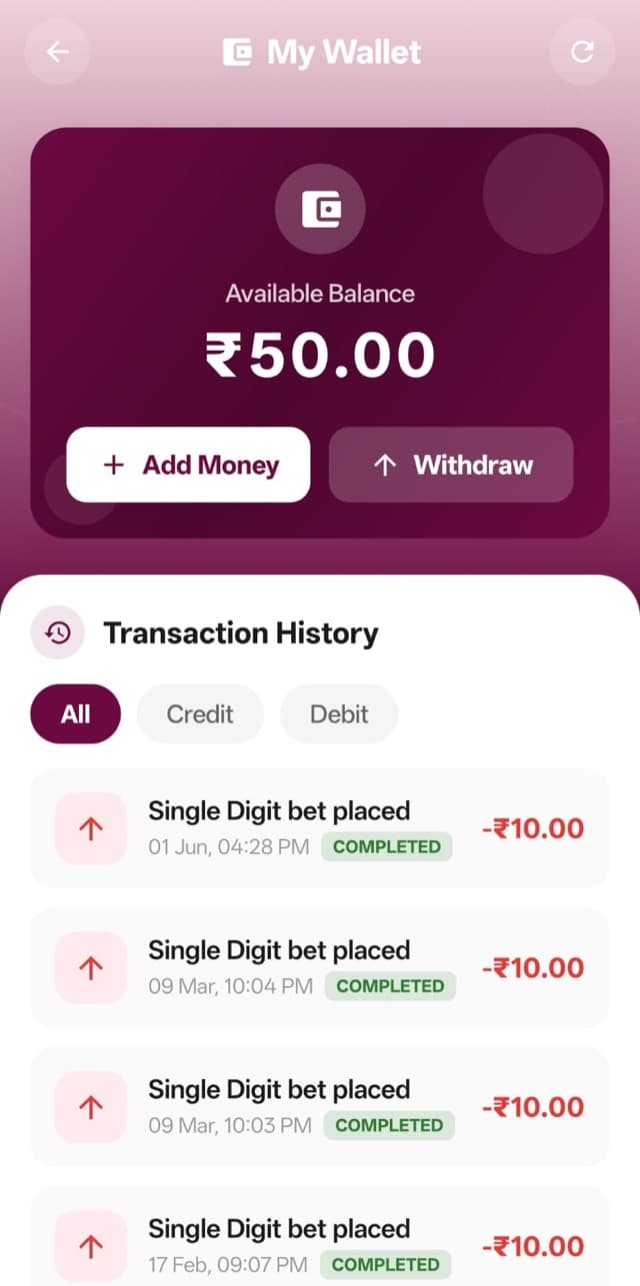 Wallet & history